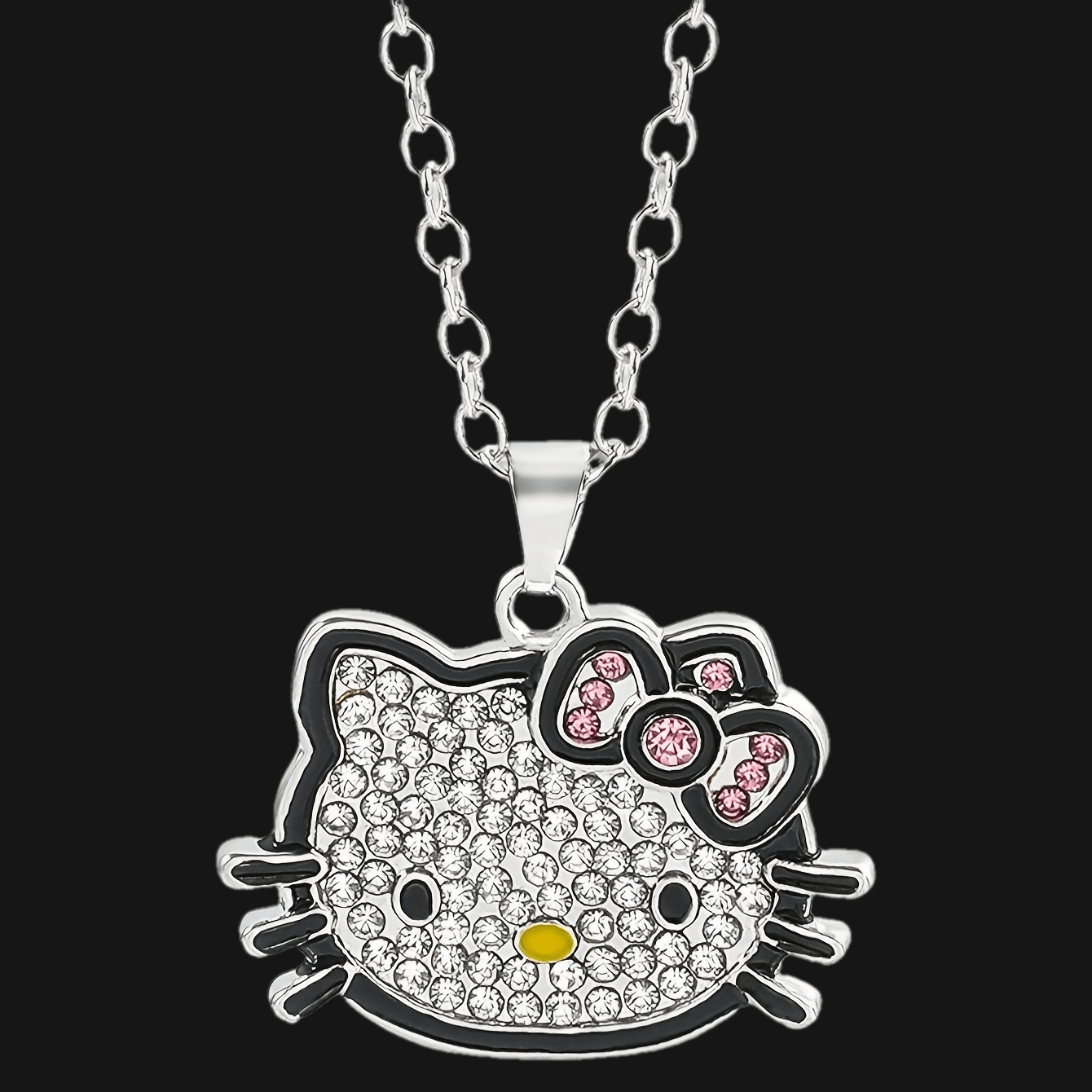 Hello Kitty Rhinestone Pendant Necklace for Birthday Accessories